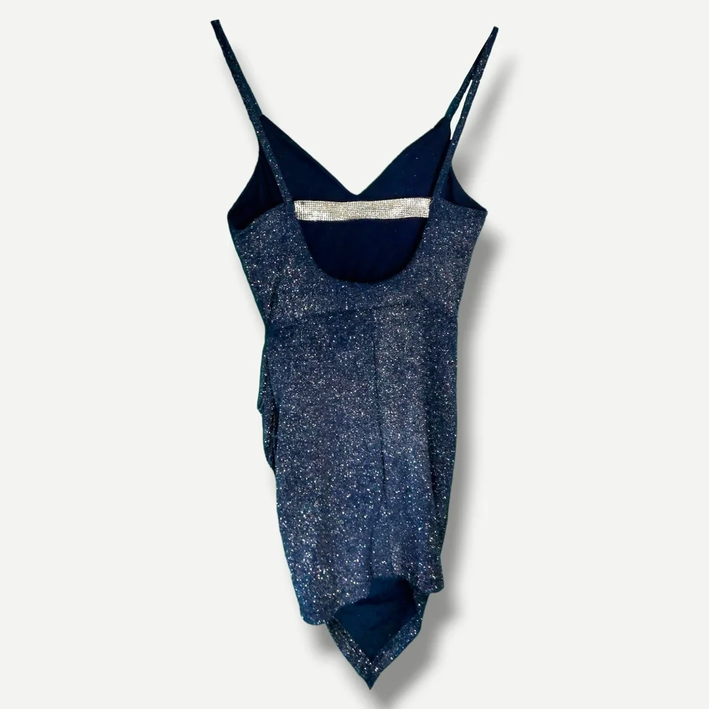 Windsor | Blue Sparkly Mini Dress w. Side Slit | Size Small | Dresses | - Picture 5 of 7